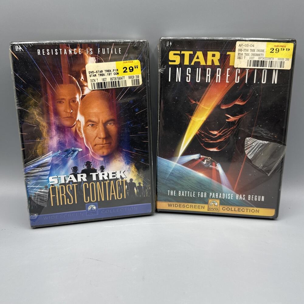 Star Trek 2-DVD Lot First Contact/Insurrection Sealed Some Small Rips In Plastic
